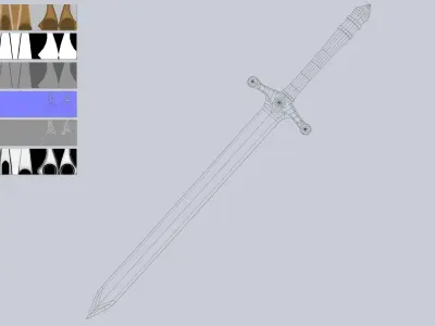 Nature blade Low-poly 3D model