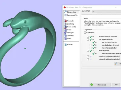 Snake ring with stones in the eyes Free 3D print model