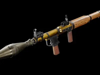 Low Poly RPG 7 gun Low-poly 3D model