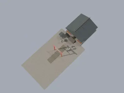 Japanese Shinto Shrine Low Poly 3D Model  Low-poly 3D model