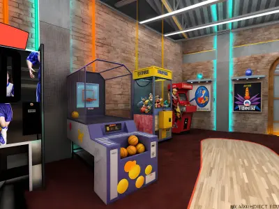 Bowling alley design Low-poly 3D model