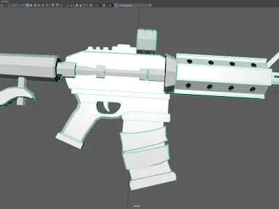 Stylized Assault Rifle Low Poly Game Ready Gun Free low-poly 3D model