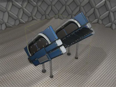 Sci-Fi Stairs - 24 - Blue Version Low-poly 3D model