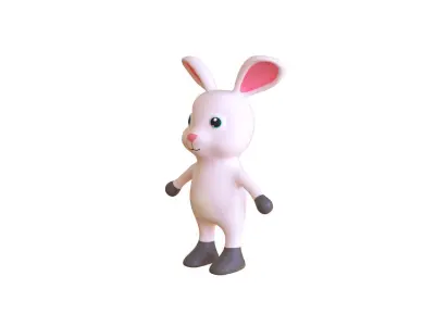 High-Quality 3D Cute Rabbit for Games  Low-poly 3D model