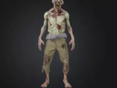 Zombie 3D Model Realistic Horror Sculpture Free 3D print model