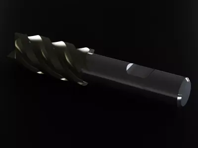 20mm Metric Single End Mill - 4 flutes 3D model