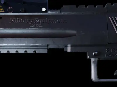 High Poly and Low Poly - Pistol Caliber 50 AE Low-poly 3D model