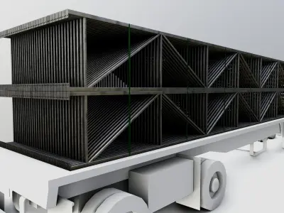 CARGO MODELS FOR TRUCK TRAILER-Roof Modul Type-4 3D model
