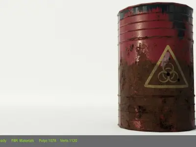 Toxic Barrel Low Poly 3D Model Low-poly 3D model