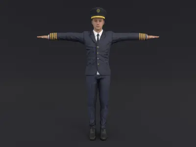 Pilot Rigged 3D model Low-poly 3D model