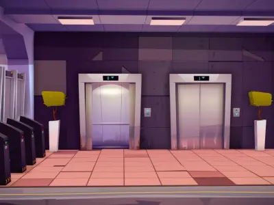 Lowpoly Subway Metro Train Game lowpoly asset Low-poly 3D model