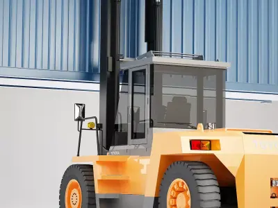 Forklift and Container 3D model