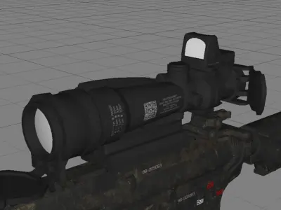 USMC M27 Infantry Automatic Rifle with 3 tactical attachments 3D model