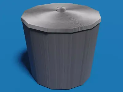 Trash Can Low-poly 3D model purchase