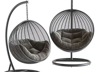 Fotel wiszacy Cocoon De Luxe  czarny 3D model