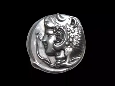 Tetradrachm SICILY Kamarina 3D print model