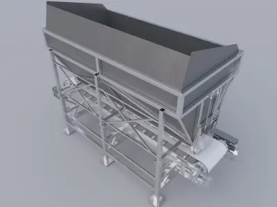 Conveyor belt with hopper 3D model