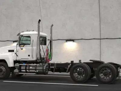  2025 Cab and Chassis Truck White Simplified 
