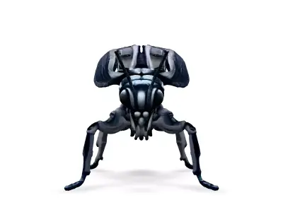 SciFi Robotic Insect Metal Wasp Low-poly 3D model purchase