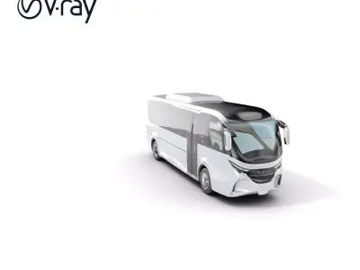 Modern Futuristic Bus Model Pack Low-poly 3D model