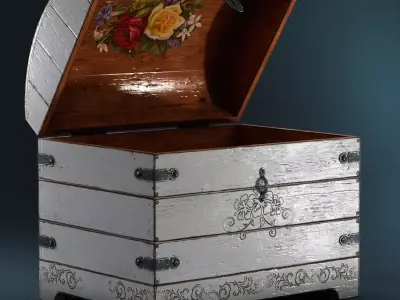 Chest wooden 3D model