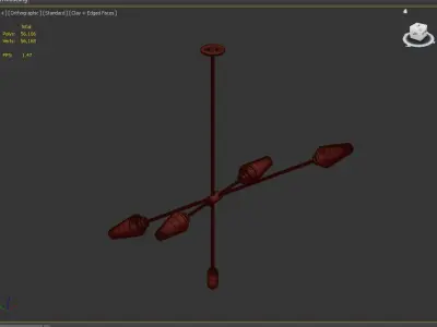 Arrow Brass Chandelier 3D model
