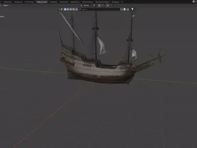 dutch ship  Low-poly 3D model