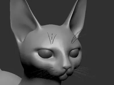 Base Mesh Cat Sfinx High Poly Free 3D model