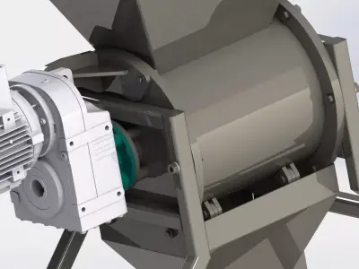 mini Feed grain and plant stalk crusher and grinder 3D model