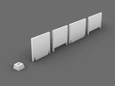 Type 6 soviet industrial concrete fence PO-2 3D print model 3D print model