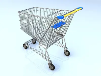 Shopping cart 3D model 4