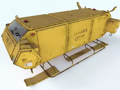futuristic transport spacecraft 3D model