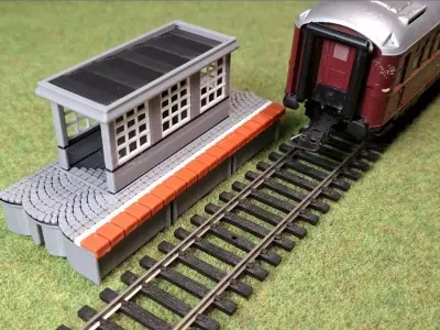 Single Edge Platform Underpass3 1-87 FDM color 3D print model
