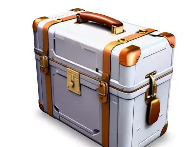 Vintage Metal Suitcase 3D Model Low-poly 3D model
