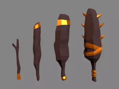 Medieval Weapons 3D low-poly Low-poly 3D model
