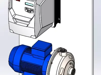 Centrifugal sample pump with ABB ACS255 drive package 3D model