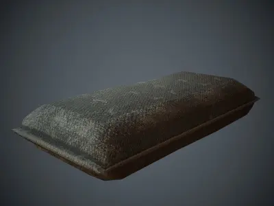 Sandbag PBR Low Poly pillow Low-poly 3D model