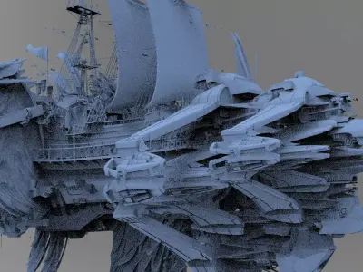Dark Dreadnaught airship  3D model