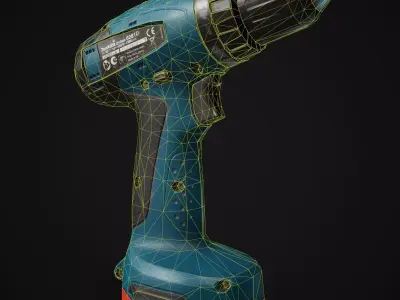Makita screwdriver Low-poly 3D model
