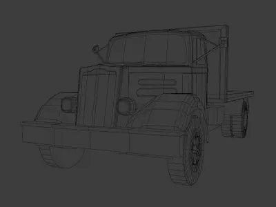 White Truck Low-poly 3D model