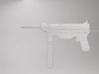 WW2 SMG Gamready Model Free low-poly 3D model