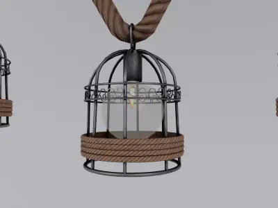 Rope Chandelier - Game Ready Prop Low-poly 3D model