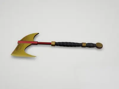 Game asset Elegant Golden Warriors Axe 3D model