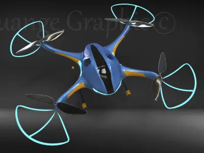 Drone quadcopter Low-poly 3D model buy