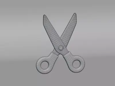 Cartoon Scissors Low-poly 3D model