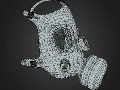 Gas Mask Low-poly 3D model