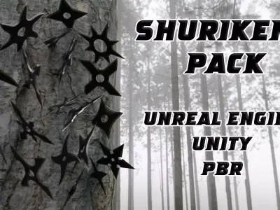 Shurikens Pack Low-poly 3D model