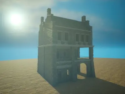 Medieval old House6-interior and exterior design Low-poly 3D model