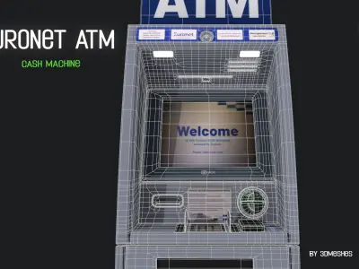 Euronet ATM - Cash Machine  Low-poly 3D model