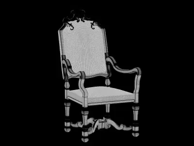 king armchair Louis XIV 3D model